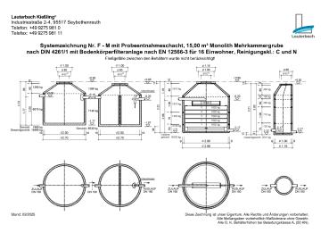 Preview: Stromlose Kleinkläranlage aus Beton 16 EW (Bodenkörperfilteranlage )