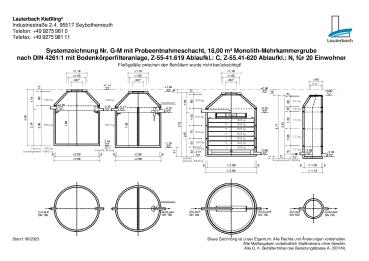 Preview: Stromlose Kleinkläranlage aus Beton 20 EW (Bodenkörperfilteranlage )