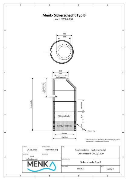 Beton Sickerschacht lieferbar in PLZ 0-19 / 98-99