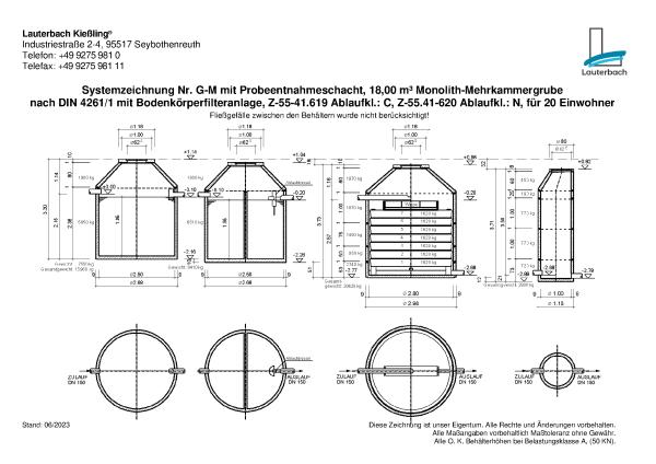 Stromlose Kleinkläranlage aus Beton 20 EW (Bodenkörperfilteranlage )